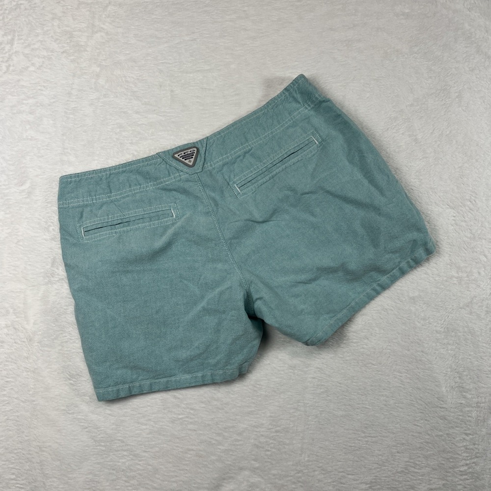 Columbia PFG Bermuda Shorts Womens 10 Blue Mid Rise Casual Cotton Fishing